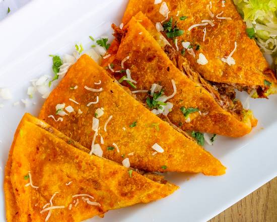 Order Quesabirria with Consume (Quesadillas) food online from Tasti Tacos #1 store, Durham on bringmethat.com