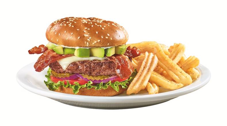 Order Bacon Avocado Cheeseburger food online from Denny store, Weslaco on bringmethat.com