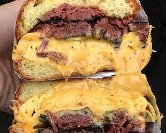 Order Pastrami Eggs and Cheese on Bagel  food online from Brooklyn Bagel Boys store, New York on bringmethat.com