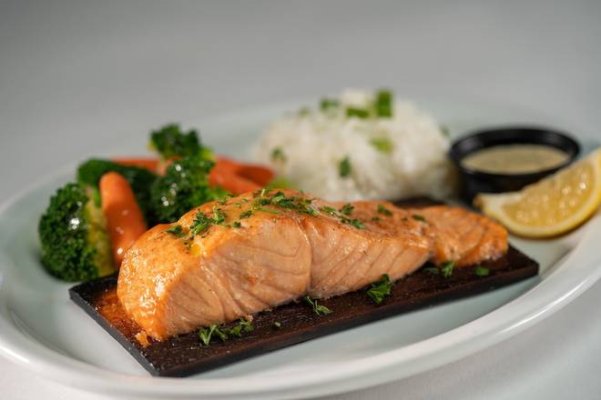 Order GF CEDAR PLANK SALMON† food online from Glory Days Grill store, Glen Burnie on bringmethat.com