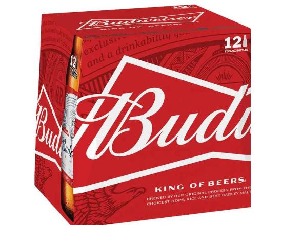 Order Budweiser, 12pk-12oz bottle beer (5.0% ABV) food online from Xtra Liquors & Wines store, WEST MIAMI on bringmethat.com