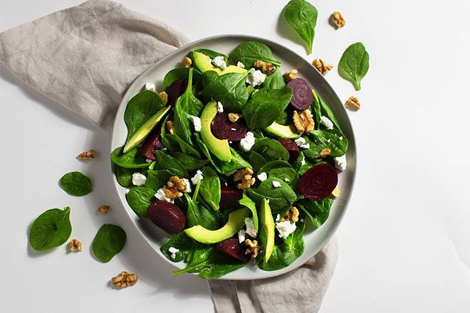 Order Beet Goat Cheese Salad food online from Salads Here store, Emeryville on bringmethat.com