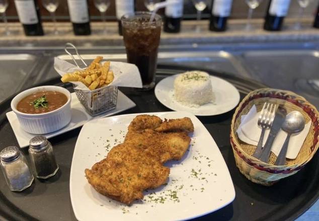 Order Chicken Milanesa - pollo Apanado with 3 sides + 1 Cola Cola Gratis food online from Medellin Restaurant store, Coconut Creek on bringmethat.com