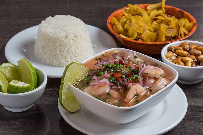 Order Ceviche de Camarones food online from El Guayaquileno Restaurant store, Elmhurst on bringmethat.com