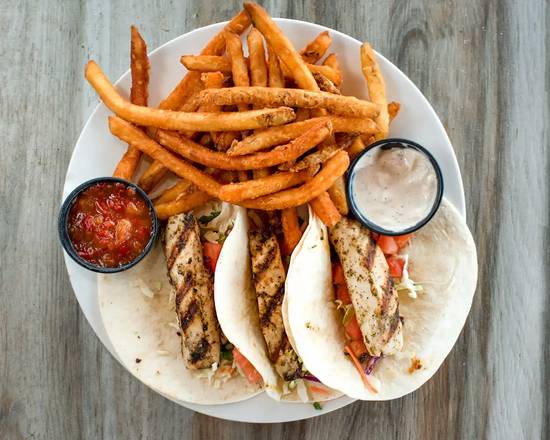Order (3) Tacos food online from Whiteys Fish Camp store, Fleming Island on bringmethat.com