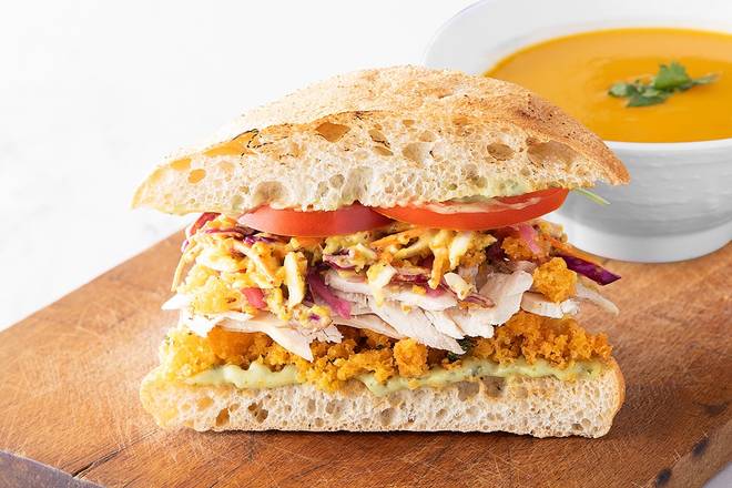 Order 1/2 “Not So Fried”  Chicken Sandwich food online from Mendocino Farms store, Houston on bringmethat.com