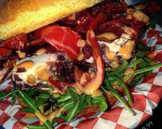 Order The Spanish Burger ((HALAL))(La Española Hamburguesa) food online from Shik store, Miami on bringmethat.com