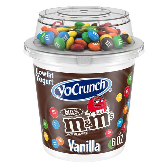 Order Yocrunch Vanilla Yogurt with Milk Chocolate M&M's 6oz food online from Everyday Needs By Gopuff store, Fairfield on bringmethat.com
