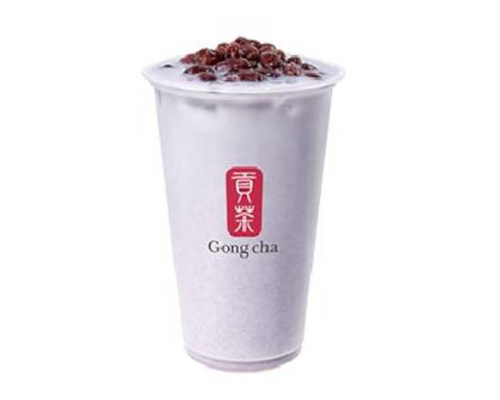 Taro Milk Drink with Red Bean 芋頭奶茶