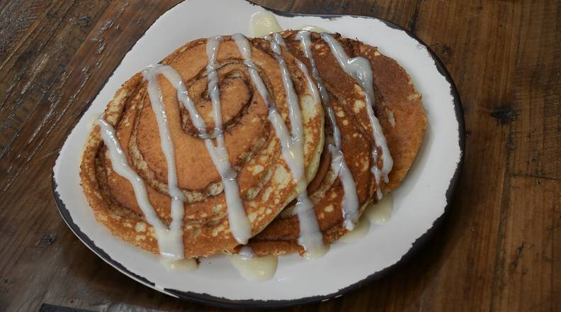 Order Cinnamon Swirl Pancakes food online from Egg Harbor Cafe store, Libertyville on bringmethat.com