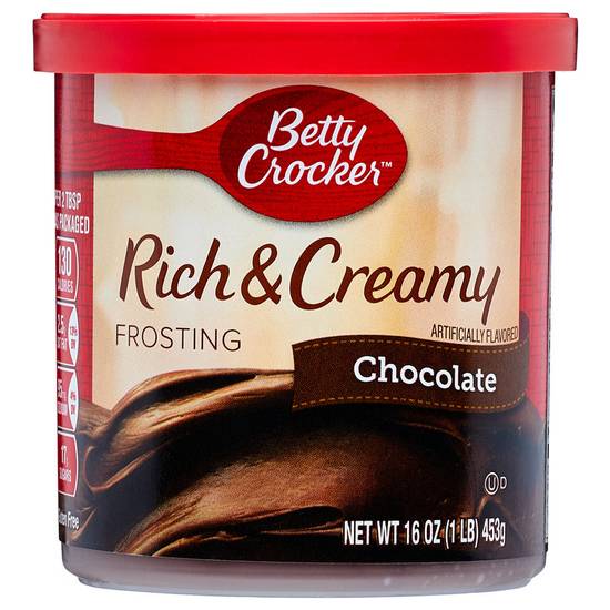 Order Betty Crocker Rich and Creamy Chocolate Frosting 16oz food online from Everyday Needs by Gopuff store, Tampa on bringmethat.com
