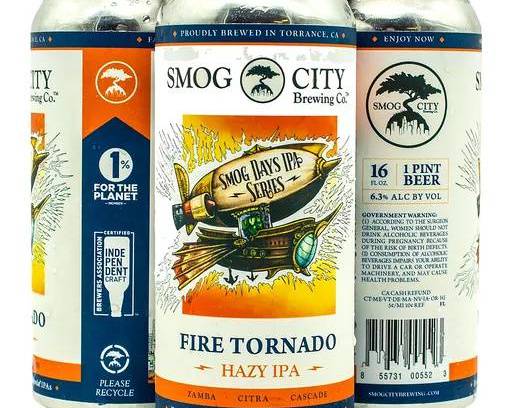 Order Smog City Fire Tornado Hazy IPA 16 oz 4pk (6.3% ABV) food online from Silver Liquor Market store, Los Angeles on bringmethat.com