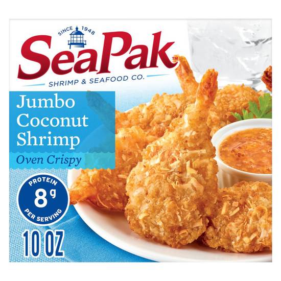 Order SeaPak Frozen Oven Crispy Breaded Jumbo Coconut Shrimp 10oz food online from Everyday Needs by Gopuff store, Baton Rouge on bringmethat.com