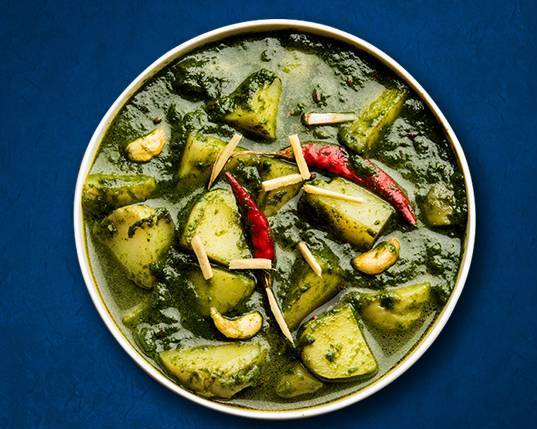Order Spinach & Potato food online from Indian Vegan Experiment store, Ardsley on bringmethat.com