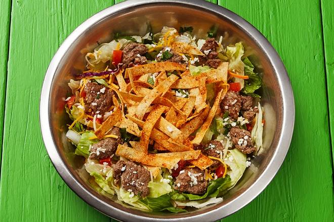 Order Fajita Beef Salad food online from Fuzzy's Taco Shop store, Riverview on bringmethat.com